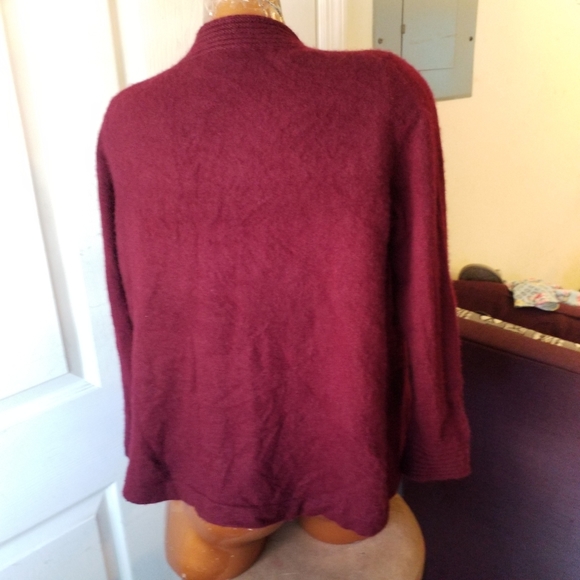 Charter Club 100% Cashmere burgundy Open front Cardigan S - Picture 5 of 11